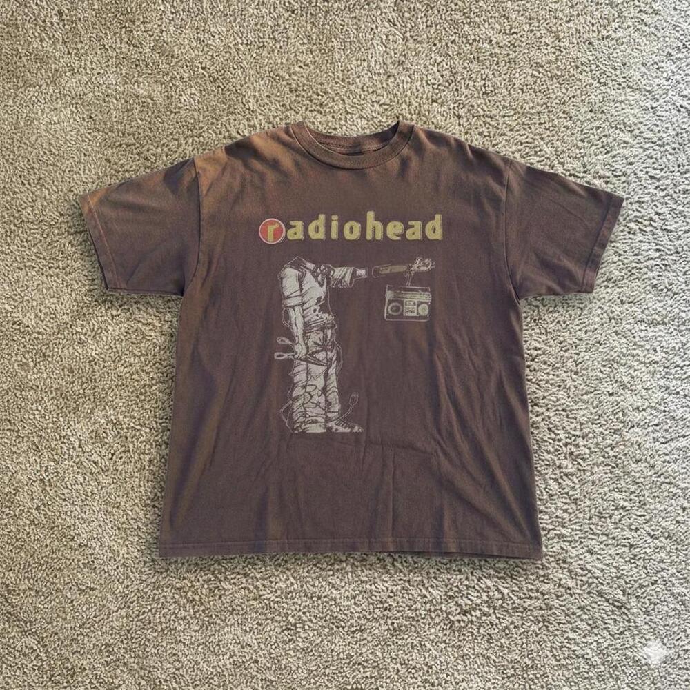 2001 Radiohead Amnesiac Tour Tee - Brown And Yellow Tee